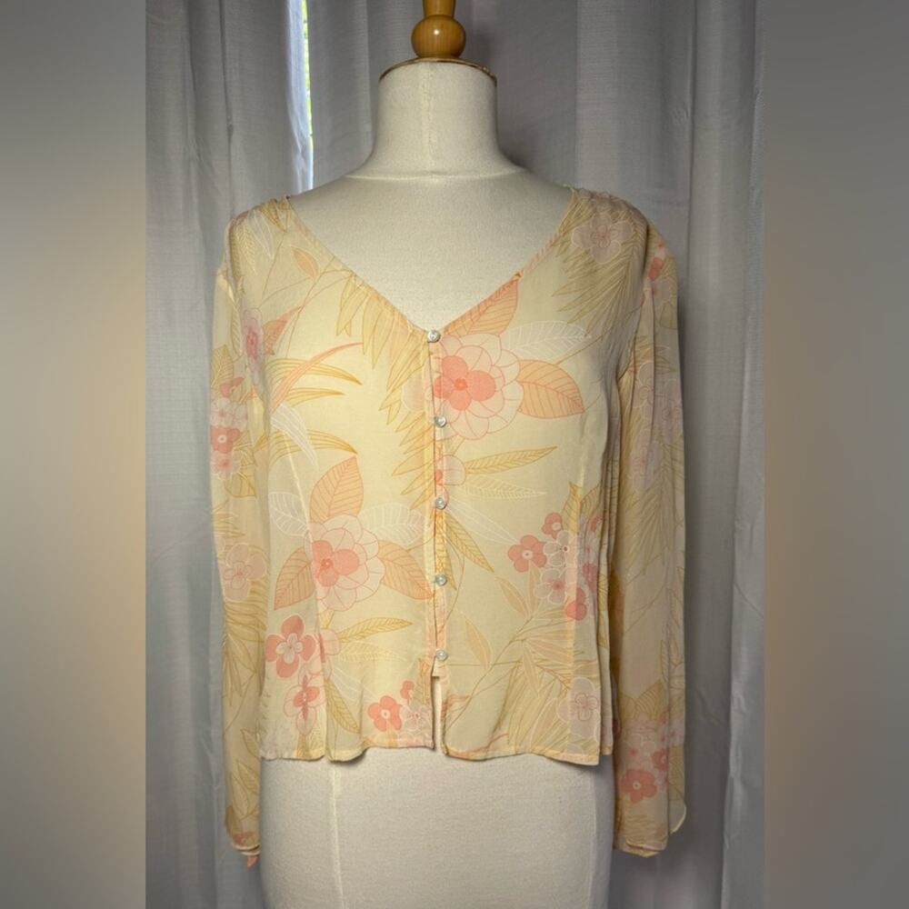 The Limited Cream and Pink Floral Blouse